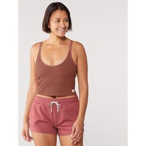 Vuori Rib Crop Tank Top NWOT Rosewood sz S